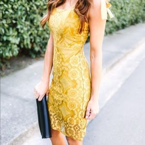 Vici Mustard colored aace dress